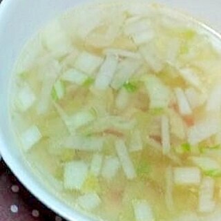 塩胡椒コンソメ風味　白菜と玉ねぎスープ